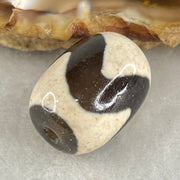 Natural Powerful Tibetan Old Oily Agate Tiger Tooth Daluo Dzi Bead Heavenly Master (Tian Zhu) 虎呀天诛 4.96g 17.7 by 13.4mm - Huangs Jadeite and Jewelry Pte Ltd