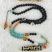 Muti Treasure with Powerful Tibetan Old Oily Agate Mix Dzi Beads Necklace (3 Eye and 9 Eye) 49.72g 60cm 56.2 by 12.8 Bead 12.3 by 8.3mm 2 Beads 8.3mm 2 Beads - Huangs Jadeite and Jewelry Pte Ltd