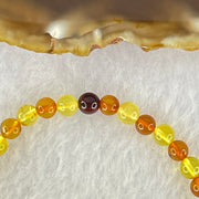 Natural Mixed Color Amber Beads Bracelet 2.52g 16.5cm 5.2mm 38 Beads - Huangs Jadeite and Jewelry Pte Ltd