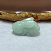 Type A Light Blueish Green Jadeite Rabbit Pendant 9.74g 26.3 by 12.7 by 15.2mm - Huangs Jadeite and Jewelry Pte Ltd