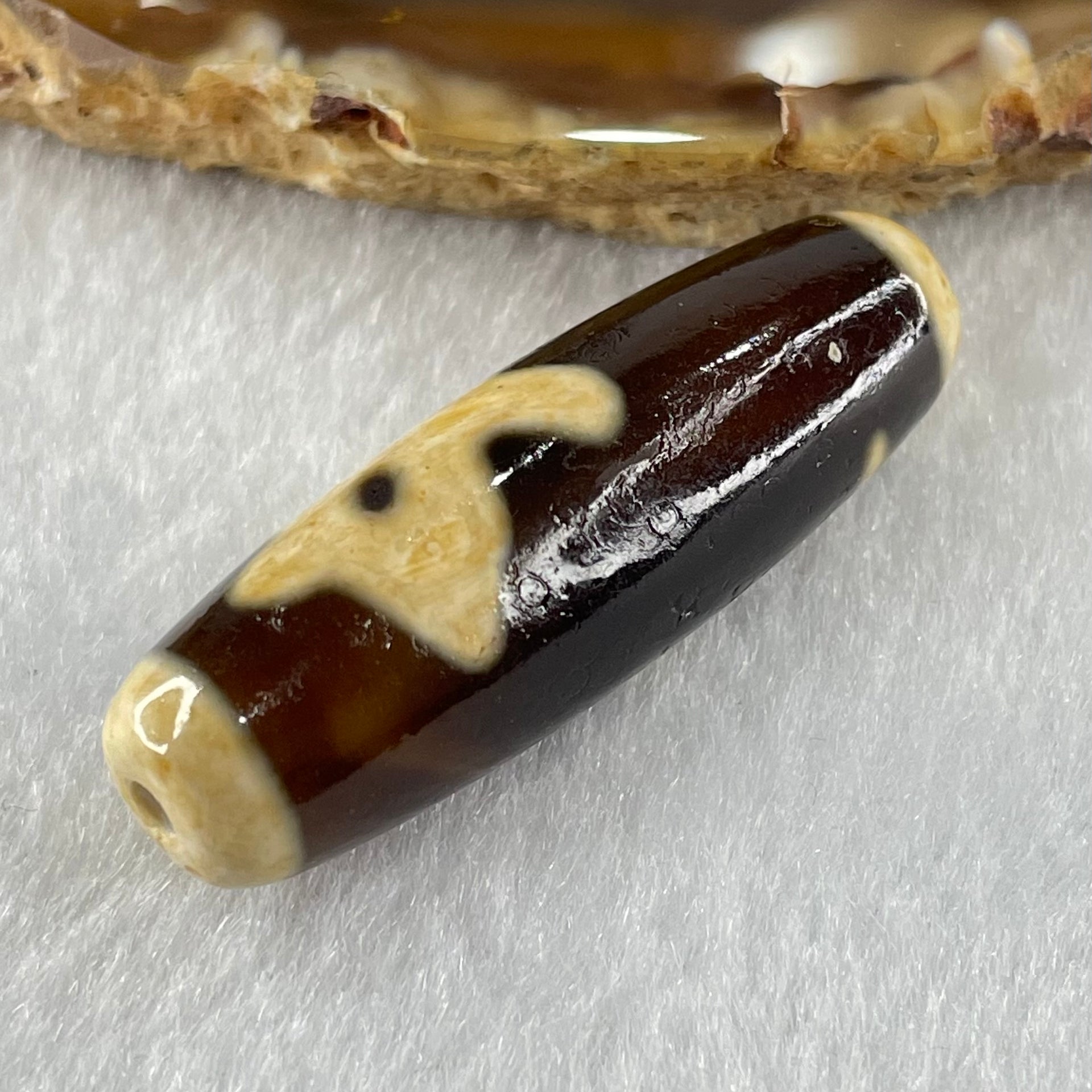 Natural Powerful Tibetan Old Oily Agate Rat Dzi Bead Heavenly Master (Tian Zhu) 鼠天珠 9.55g 39.3 by 12.5mm - Huangs Jadeite and Jewelry Pte Ltd