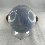 Natural Blue Calcite Ball with Clear Acrylic Display 662.31g 76.5 by 94.5mm - Huangs Jadeite and Jewelry Pte Ltd