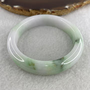 Natural Type A Light Lavender with Apple Green Piao Hua Jadeite Bangle 59.53g Inner Diameter 55.1mm 12.8 by 8.5mm (Close to Perfect) - Huangs Jadeite and Jewelry Pte Ltd