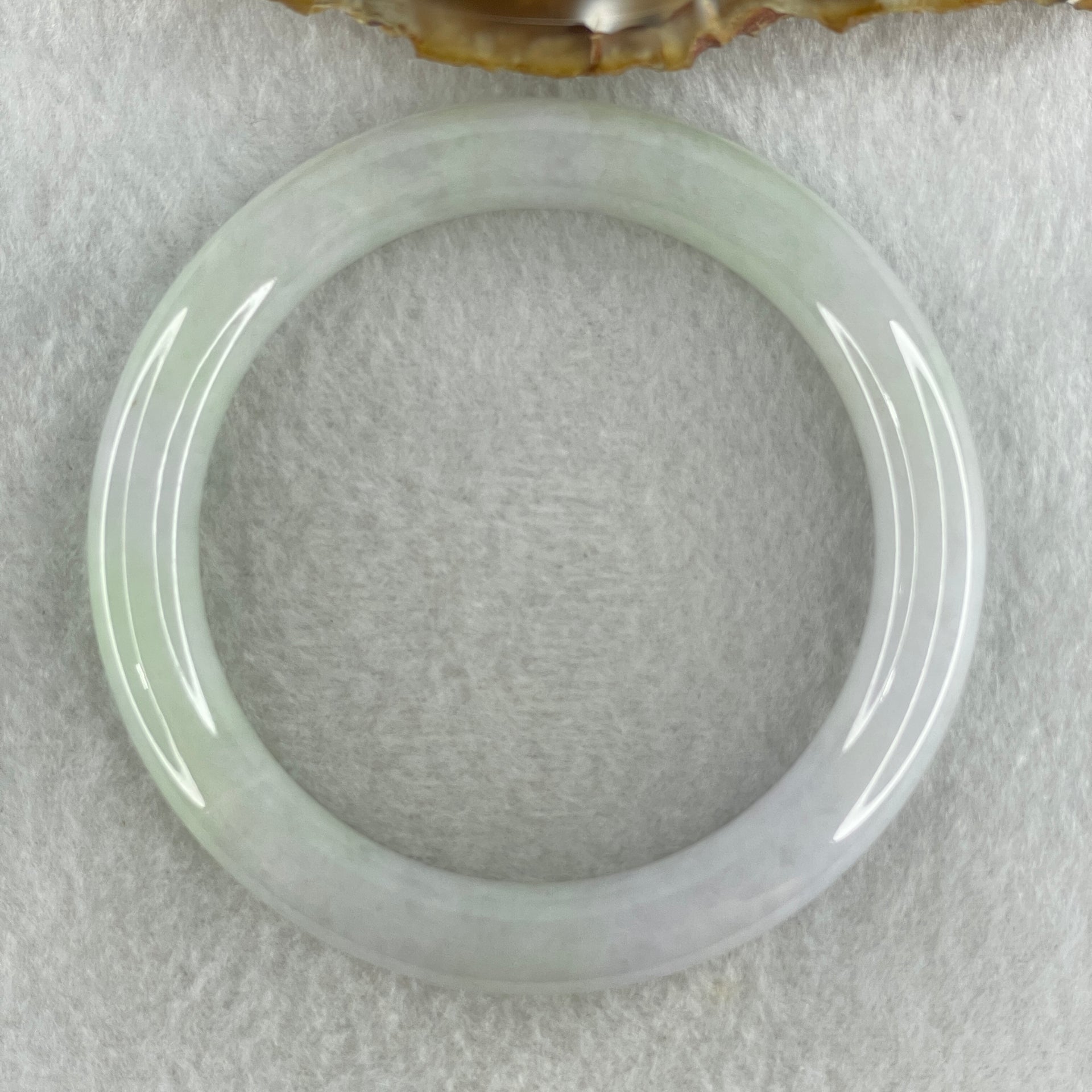 Type A Natural Jelly Light Green Light Lavender Jadeite Bangle 53.06g Inner Diameter 58.5mm 9.9 by 9.5mm (Internal Lines) - Huangs Jadeite and Jewelry Pte Ltd