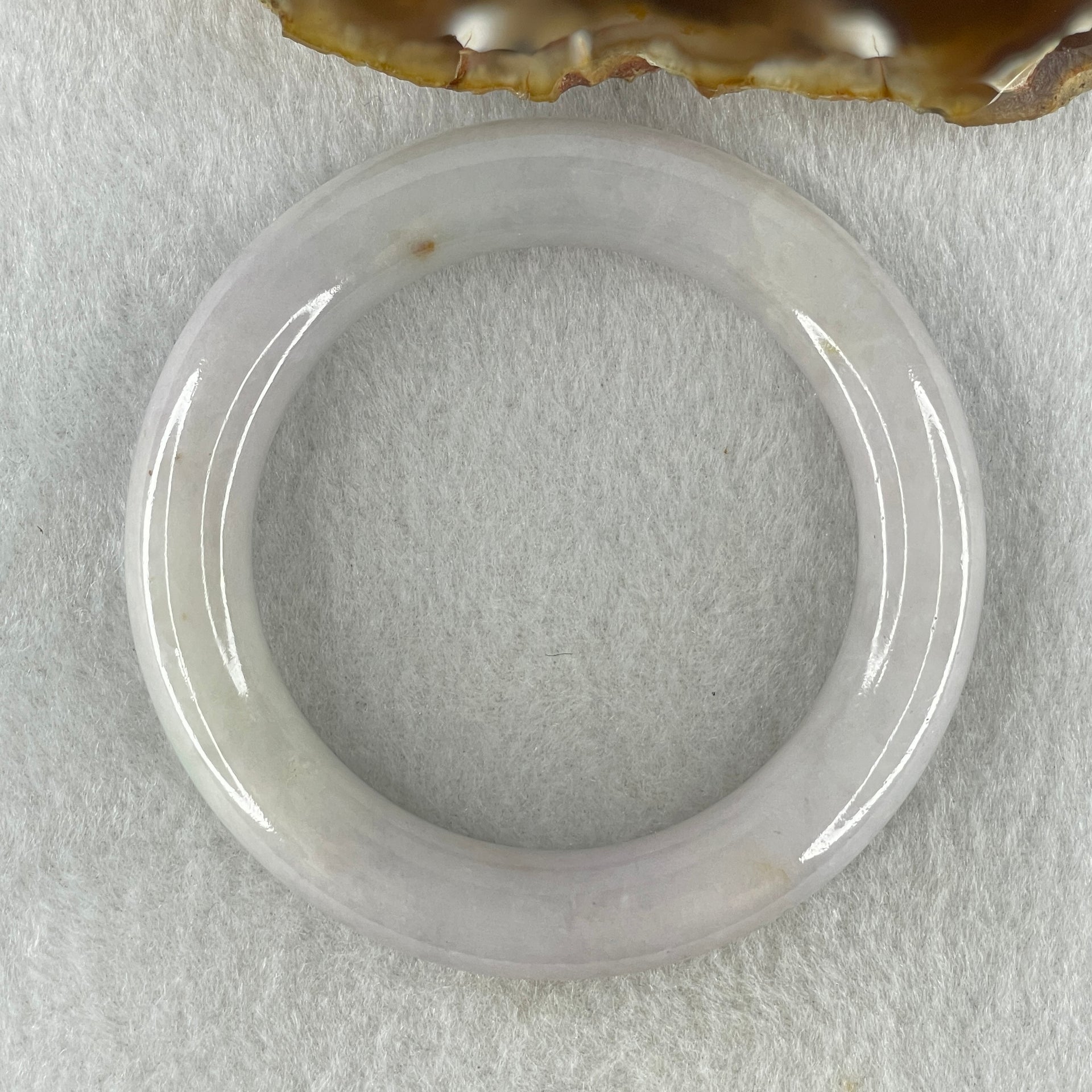 Natural Type A Jelly Faint Lavender Jadeite Bangle 64.29g Inner Diameter 51.4mm 11.4 by 11.2mm (Slight External Line) - Huangs Jadeite and Jewelry Pte Ltd