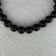Natural Black Rutilated Quartz Beads Bracelet 天然黑发水晶手链 17.54g 15cm 8.4mm 23 Beads - Huangs Jadeite and Jewelry Pte Ltd