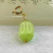 Green Cat's Eye Glass Charm Pendent 2.48g 14.3m by 9.8mm - Huangs Jadeite and Jewelry Pte Ltd