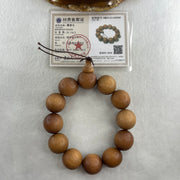 Certified Natural Sandalwood Beads Bracelet 52.14g 18cm 19.8mm 12Beads - Huangs Jadeite and Jewelry Pte Ltd