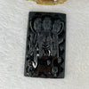 Type A Partial Translucent Black Omphasite Jadeite 3 Deities Pendent A货墨翠西方三圣牌 23.99g 63.5 by 39.3 by 6.6 mm - Huangs Jadeite and Jewelry Pte Ltd