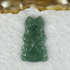 Type A Icy Blueish Green Jadeite Rabbit Pendant 2.45g 27.7 by 16.1 by 2.7mm - Huangs Jadeite and Jewelry Pte Ltd