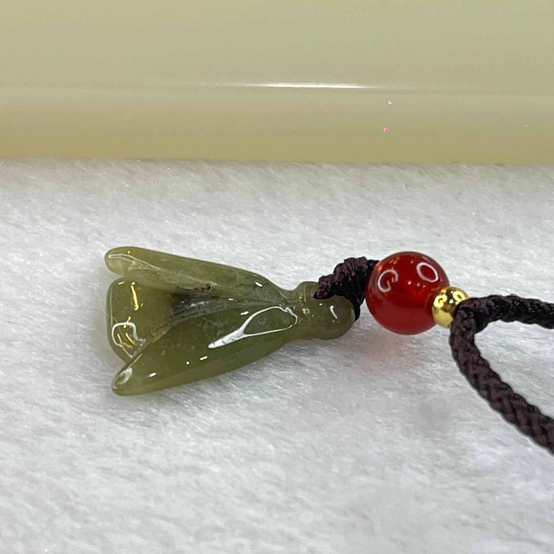 Type A Green Jadeite Mini Fertility Flower Pendant 3.06g 18.7 by 16.2 by 3.0mm - Huangs Jadeite and Jewelry Pte Ltd