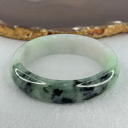 Type A Semi Icy Light Green Lavender with Moss Green Piao Hua Jadeite Bangle Internal Diameter 52.5mm 49.42g 14.0 by 7.2mm (Very Slight Internal Lines) - Huangs Jadeite and Jewelry Pte Ltd