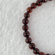 Natural Blood Red Amber Beads Bracelet 4.86g 16cm 6.3mm 29 Beads - Huangs Jadeite and Jewelry Pte Ltd