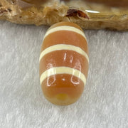 Natural Powerful Tibetan Old Oily Agate 3-Lines Dzi Bead Heavenly Master (Tian Zhu) 三行天诛 3.01g 18.3 by 10.4mm - Huangs Jadeite and Jewelry Pte Ltd