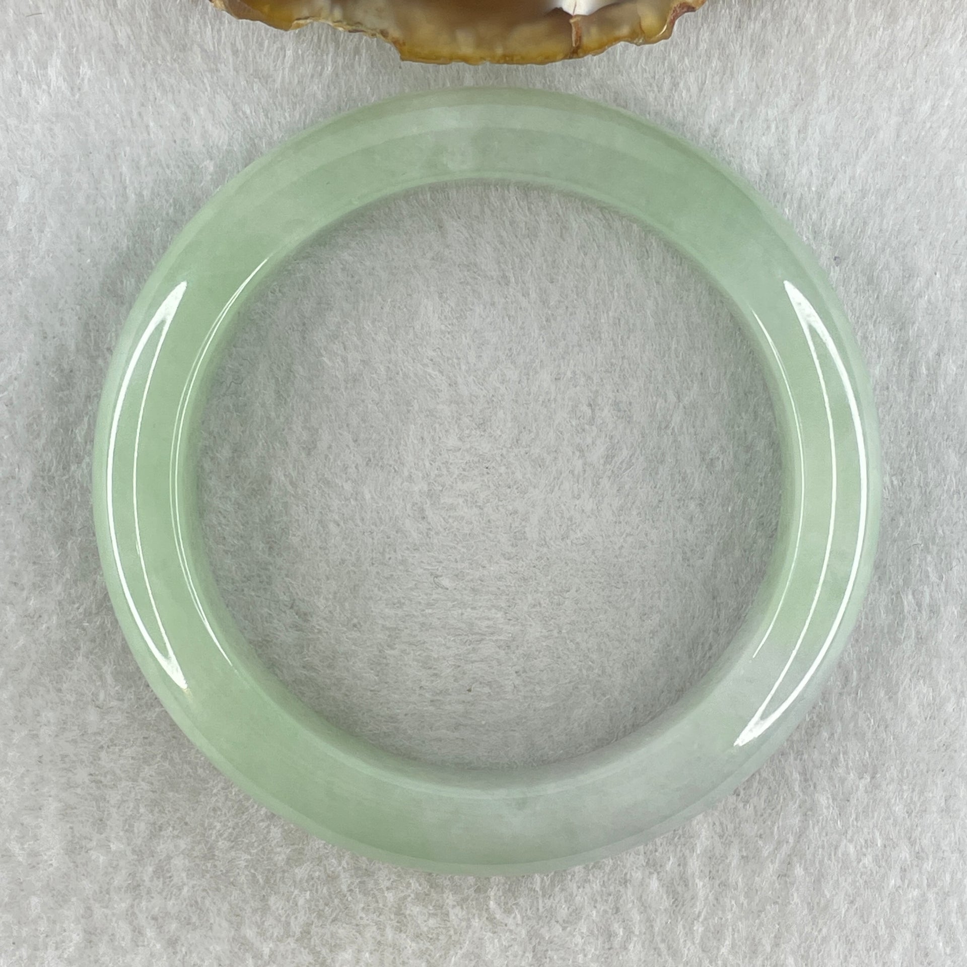 Type A Natural Light Green with Lavender Jadeite Bangle 52.26g Inner Diameter 52.9mm 11.5 by 8.8mm (Slight Internal Lines) - Huangs Jadeite and Jewelry Pte Ltd