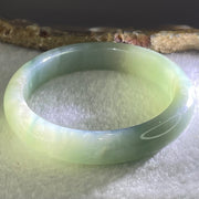 Type A Jelly Green Jadeite Oval Bangle 32.70g Internal Diameter 54.6mm 10.2 by 6.4mm (Close to Perfect) - Huangs Jadeite and Jewelry Pte Ltd