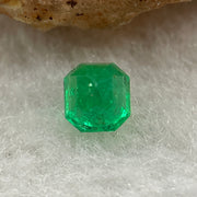 Natural Colombia Vivid Green Emerald (Beryl) Cut-Cornered Square Step cut 0.41ct 4.1 by 4.1 by 3.6mm - Huangs Jadeite and Jewelry Pte Ltd