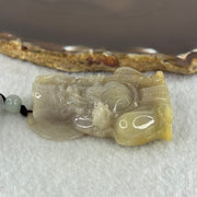 Type A Faint Lavender & Green Jade Jadeite Tu Di Gong 48.63g 50.5 by 39.7 by 13.9mm - Huangs Jadeite and Jewelry Pte Ltd