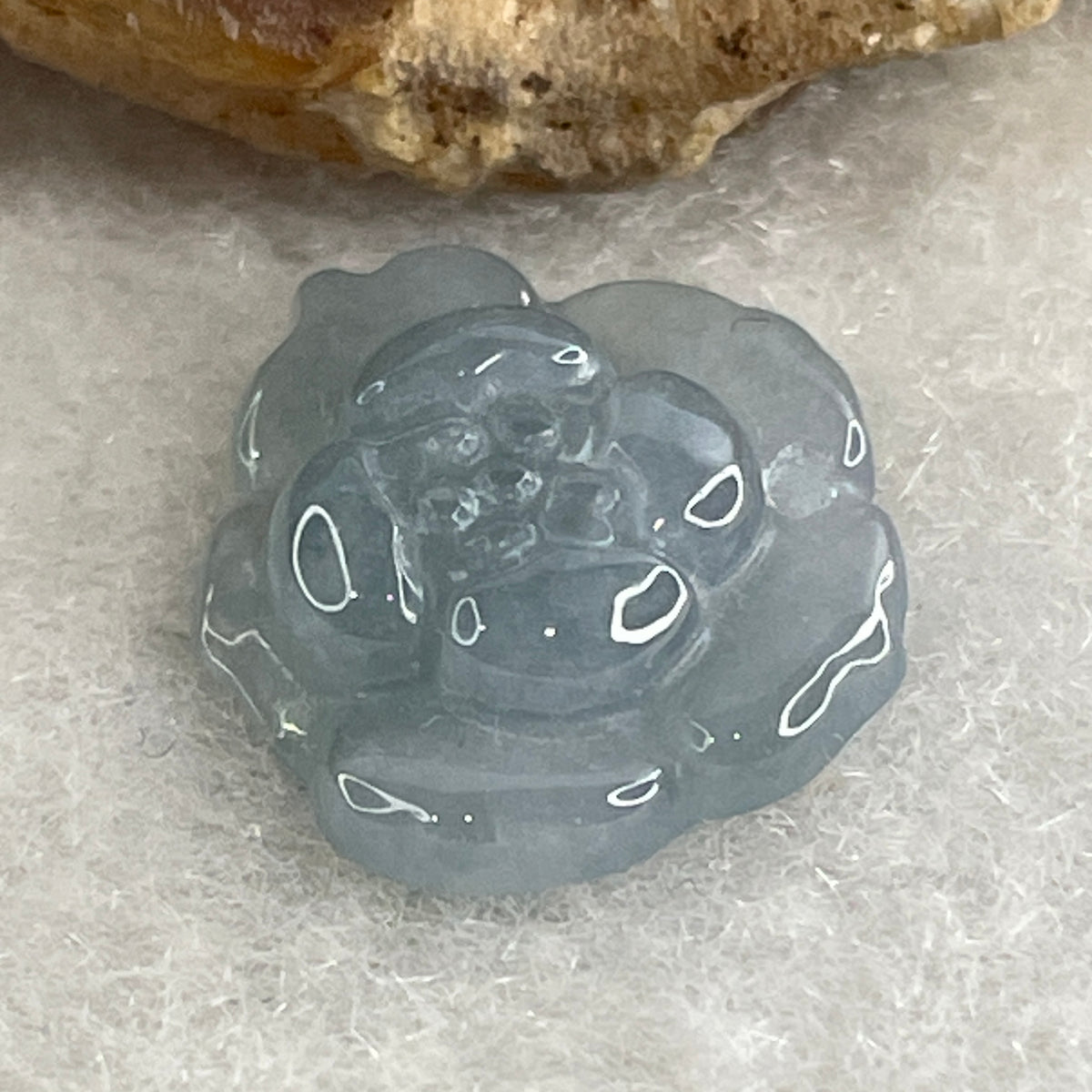 Natural Type A Greyish Lavender Jadeite Lotus Flower Pendant | Bloom Purity, Calm & Elegance Talisman (1.28g | 15.7 x 13.9 x 3.9mm) - Huangs Jadeite and Jewelry Pte Ltd