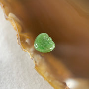 Type A Old Mine Full Green Jadeite Ruyi Charm Stone For Setting 0.39g 9.8 by 8.8 by 2.0mm - Huangs Jadeite and Jewelry Pte Ltd