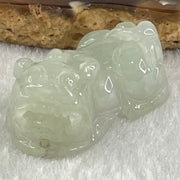 Type A Light Green Faint Lavender Jadeite Pixiu Charm 15.15g 31.1 by 18.7 by 14.1mm - Huangs Jadeite and Jewelry Pte Ltd