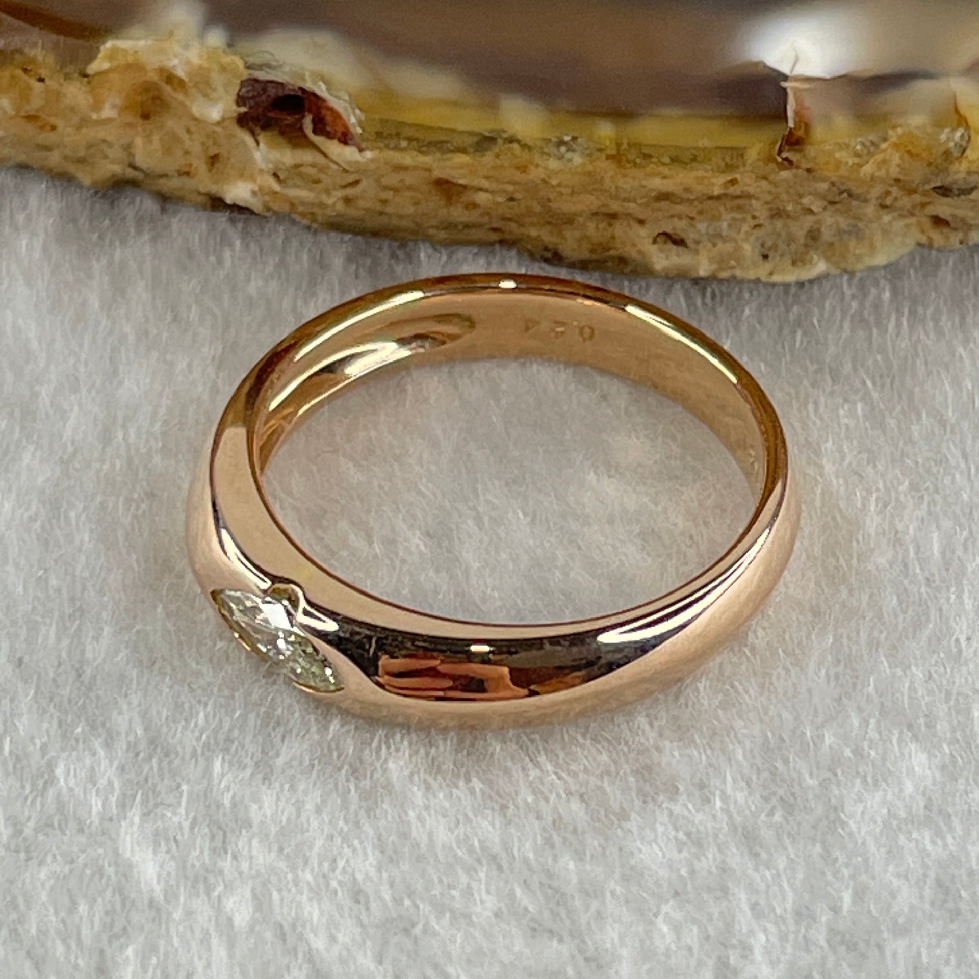 Natural Marquise Shape Diamond in 18K Rose Gold Ring D0.24ct Total 4.85g US7 HK15 - Huangs Jadeite and Jewelry Pte Ltd