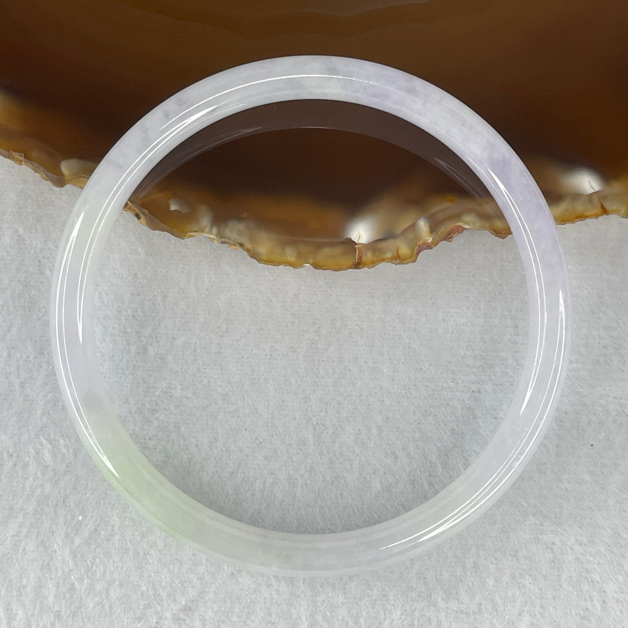 Certified Natural Type A Jelly Light Lavender & Green Jadeite Bangle | Sleek Fine-Strand Round Court Silhouette | "Royal Spring" Balance & Aura Protection Bangle (20.60g | 60.5mm Inner Diameter | Close to Perfect)