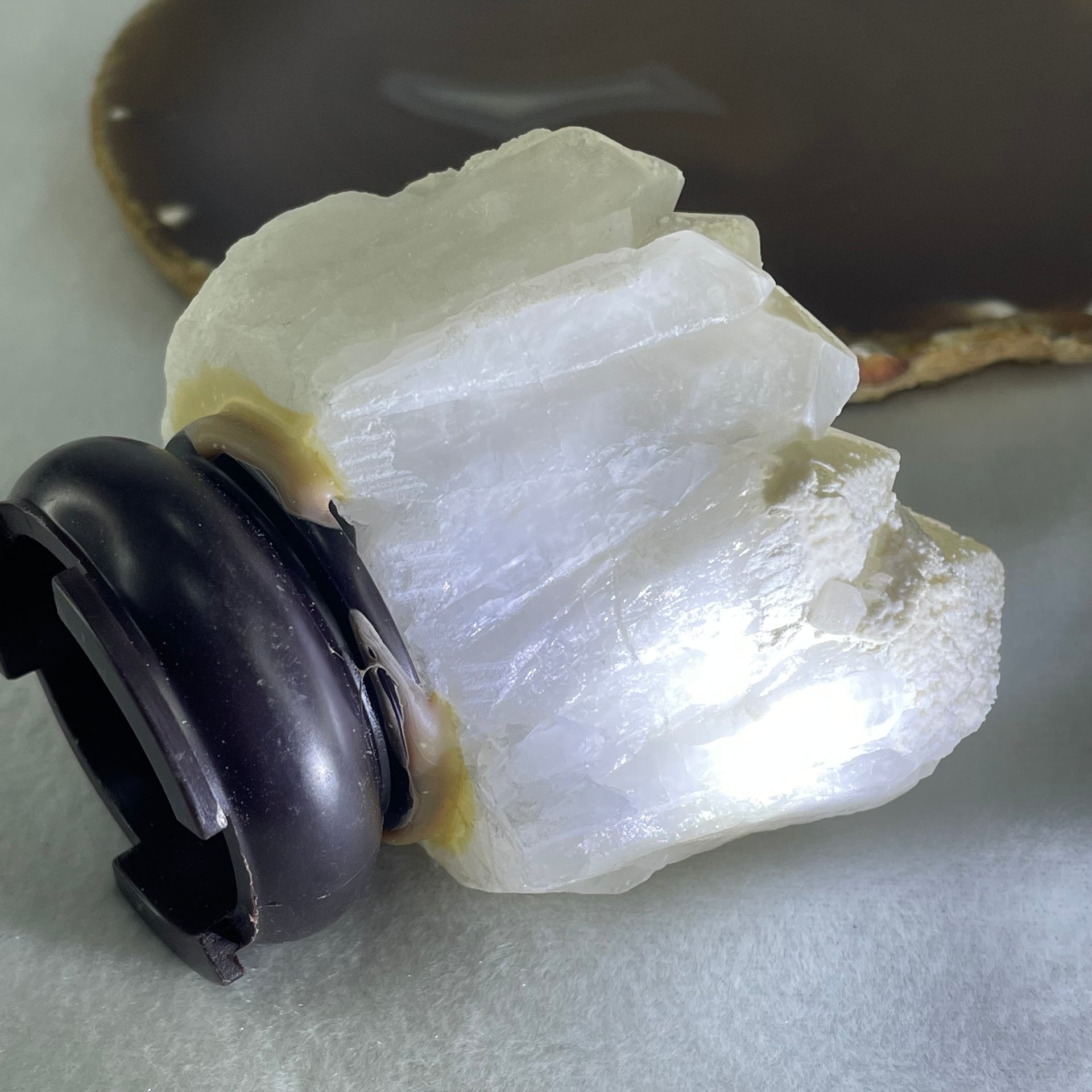 Natural Milky White Quartz Display 334.86g 77.4 by 59.0 by 87.7mm - Huangs Jadeite and Jewelry Pte Ltd