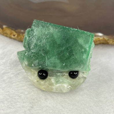 Green Fluorite Crystal Mini Hedgehog Display 135.49g 48.5 by 44.1 by 43.6mm - Huangs Jadeite and Jewelry Pte Ltd