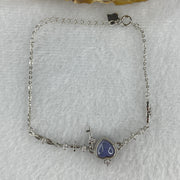 Natural Blue Tanzanite Heart Shape with Cubic Zirconia in S925 Bracelet 2.96g 16-16cm 6.8 by 6.8 by 3.0mm 1 Bead - Huangs Jadeite and Jewelry Pte Ltd