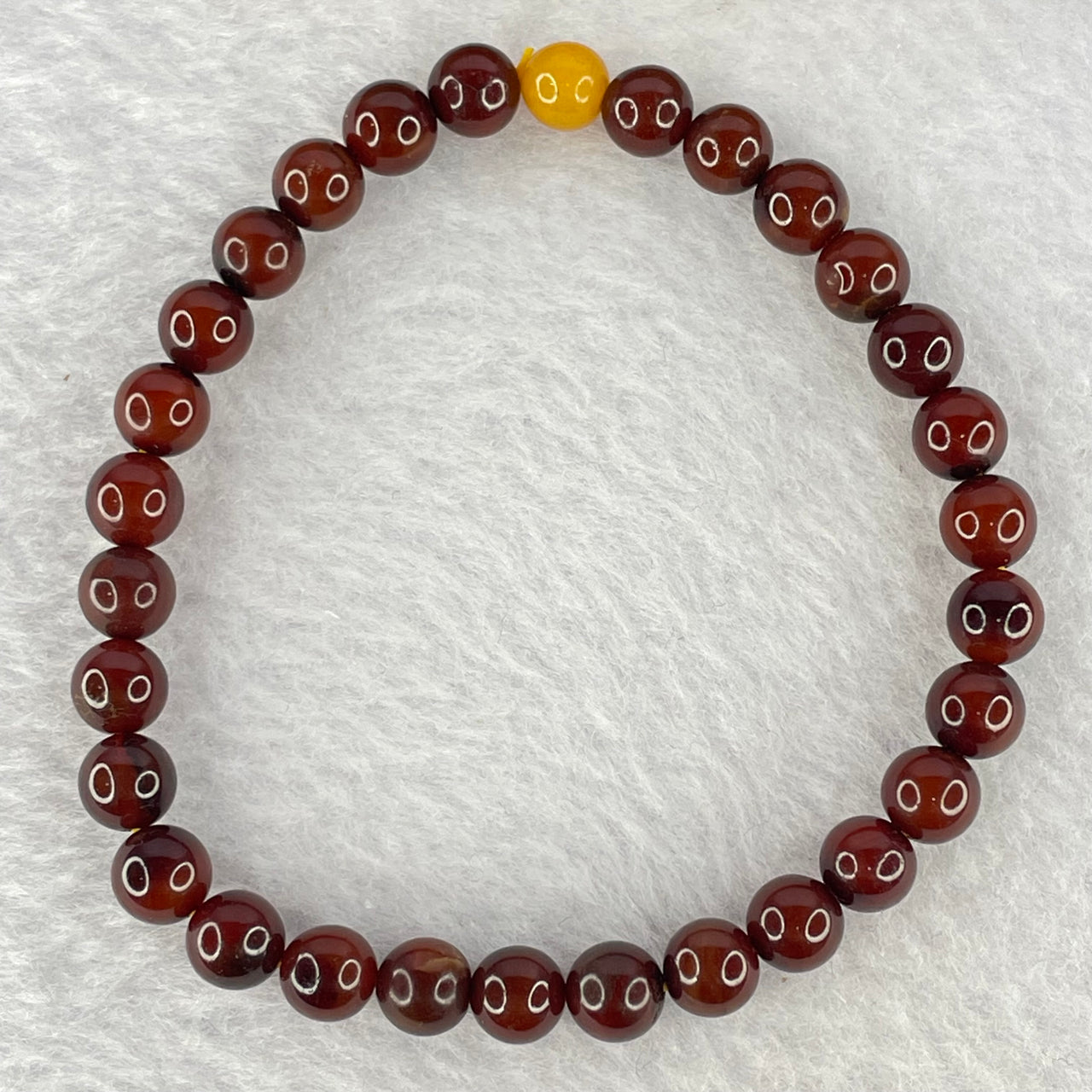 Natural Cherry Amber Beads Bracelet 天然琥珀手链 4.10g 6.3mm 29 + 1 Butterscotch Amber Bead - Huangs Jadeite and Jewelry Pte Ltd
