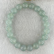 Type A Natural Sky Blue Jadeite Beads Bracelet 30.49g 15.5cm 9.6mm 20 Beads - Huangs Jadeite and Jewelry Pte Ltd