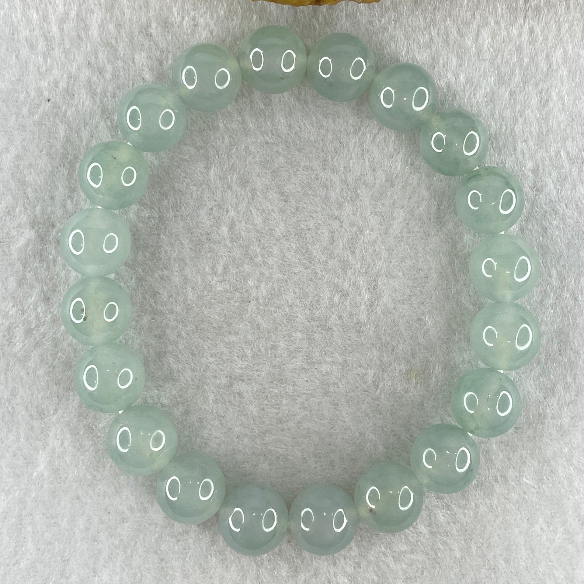 Type A Natural Sky Blue Jadeite Beads Bracelet 30.49g 15.5cm 9.6mm 20 Beads - Huangs Jadeite and Jewelry Pte Ltd