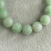 Type A Light Green Jadeite Beads Bracelet 54.51g 16cm 12.7mm 16 Beads - Huangs Jadeite and Jewelry Pte Ltd
