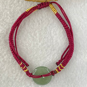 Type A Blueish Green Jadeite Ping An Kou Donut In String Bracelet 2.30g 14.6 by 3.4mm - Huangs Jadeite and Jewelry Pte Ltd