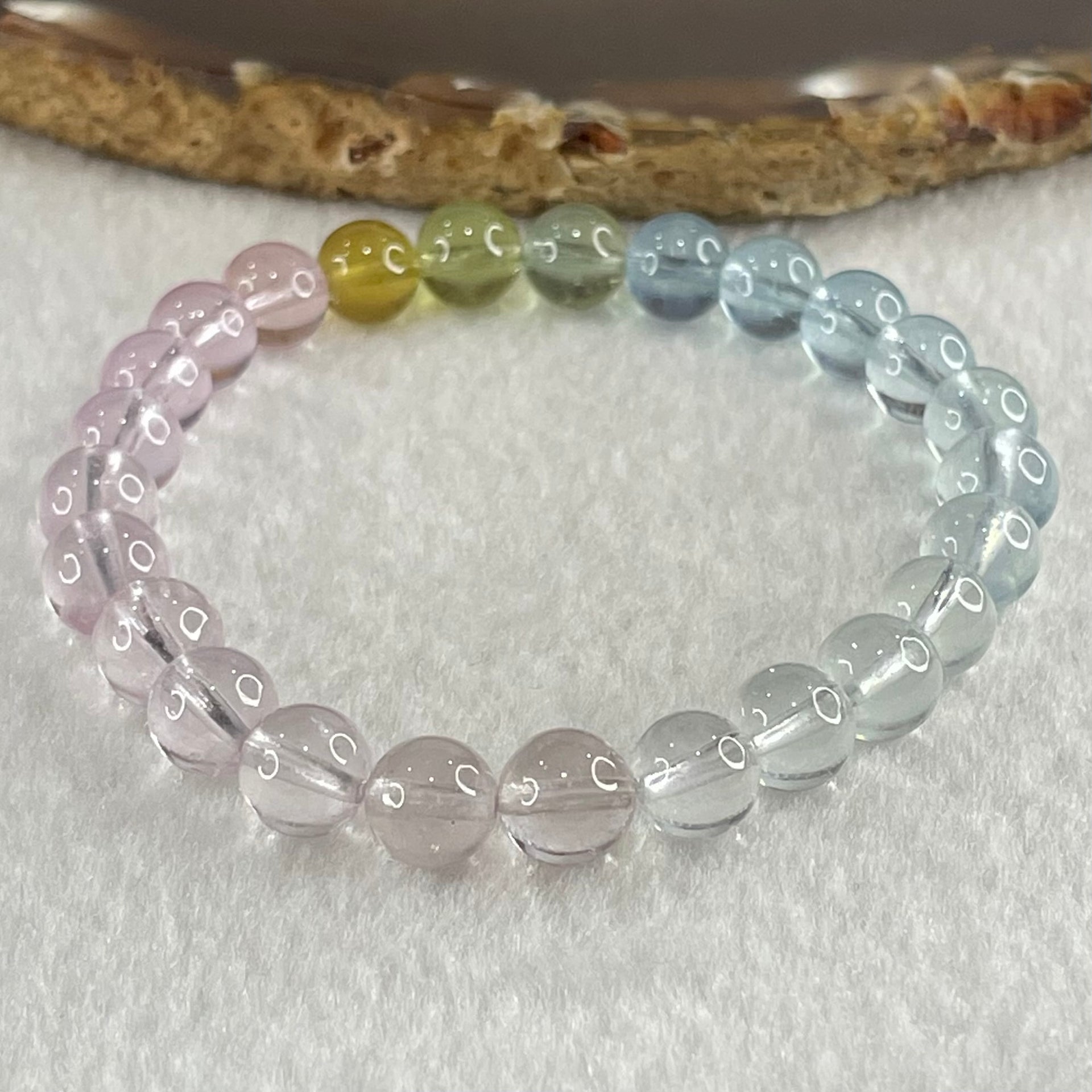 Very Very High Grade Transparent Natural Morganite Beryl Beads Bracelet 15.31g 15.5mm 7.8mm 25 Beads - Huangs Jadeite and Jewelry Pte Ltd