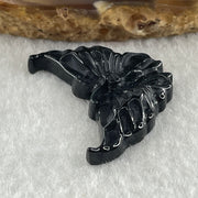 Type A Opaque Black Omphacite Butterfly Pendant Charm 5.11g 29.8 by 23.3 by 6.0mm - Huangs Jadeite and Jewelry Pte Ltd