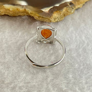 Good Grade Natural Golden Sun Stone in S925 Silver Ring (Adjustable Size) 2.08g 8.8 by 7.0 by 3.5mm - Huangs Jadeite and Jewelry Pte Ltd