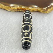 Natural Powerful Tibetan Old Oily Agate Nectar Vessel Dzi Bead Heavenly Master (Tian Zhu) 花蜜容器眼天诛 16.17g 58.3 by 13.4mm - Huangs Jadeite and Jewelry Pte Ltd