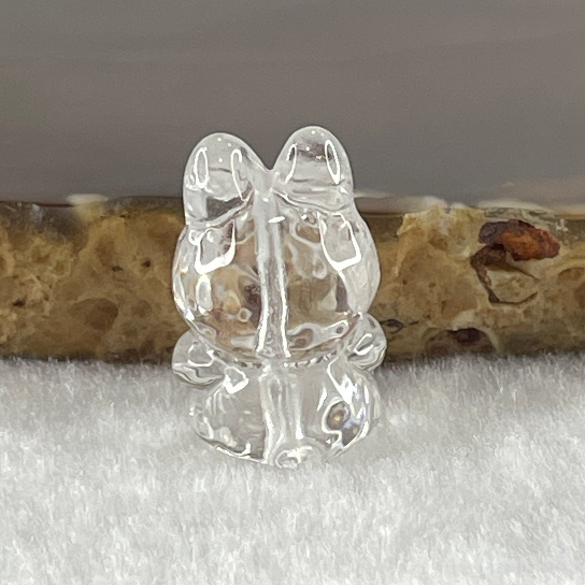 Natural Clear Quartz Labubu Charm Display 3.75g 19.2 by 12.8 by 11.3mm - Huangs Jadeite and Jewelry Pte Ltd