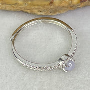 Type A Lavender Cabochon Jadeite in S925 Sliver Ring (Adjustable Size) 1.15g 3.0 by 2.0mm - Huangs Jadeite and Jewelry Pte Ltd