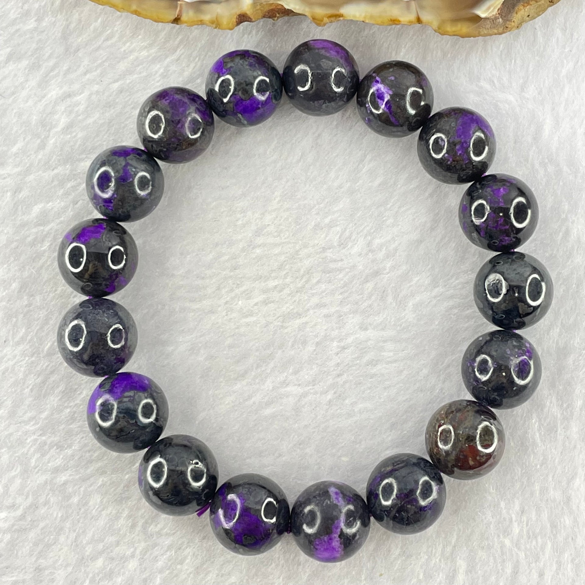 Very Good Grade Natural Sugilite Bracelet 天然苏纪石手链 46.52g 17cm 11.9mm 17 Beads - Huangs Jadeite and Jewelry Pte Ltd