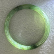 Type A Green Piao Hua Jadeite Bangle Internal Diameter 54.3mm 35.82g 9.9 by 7.5mm (Slight External Line) - Huangs Jadeite and Jewelry Pte Ltd