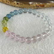 Very Very High Grade Transparent Natural Morganite Beryl Beads Bracelet 13.01g 15cm 7.4mm 26 Beads - Huangs Jadeite and Jewelry Pte Ltd
