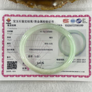 Natural Type A Light Green with White and Yellow Jadeite Oval Bangle 36.02g Inner Diameter 52.1mm 12.7 by 6.2mm (Close to Perfect) - Huangs Jadeite and Jewelry Pte Ltd