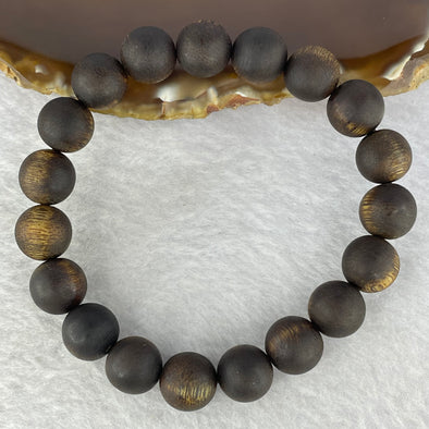 Natural Hainan Wild Old Agarwood Bracelet (Floating) 天然海南野生老树沉香手链 9.64g 17.5cm 10.9mm 19 Beads - Huangs Jadeite and Jewelry Pte Ltd