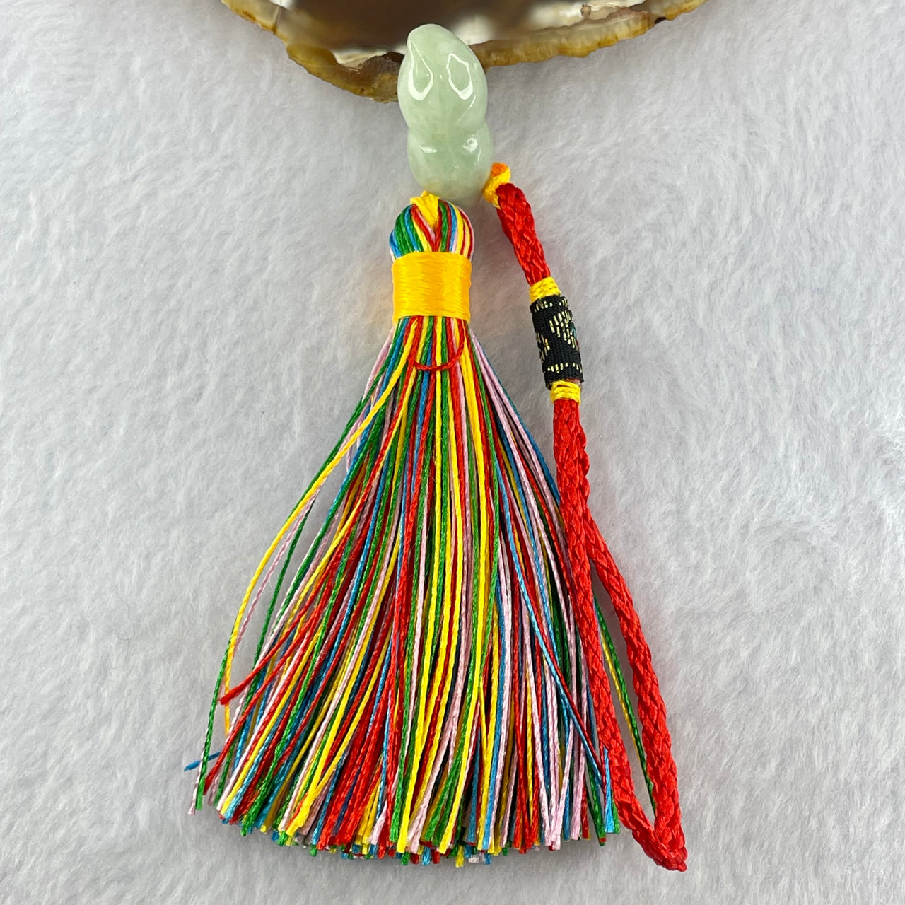 Type A Green Jadeite Peanut Charm Display 10.72g 24.4 by 11.5 by 11.3mm - Huangs Jadeite and Jewelry Pte Ltd