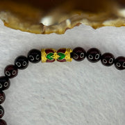 Natural Dark Red Blood Amber Beads Bracelet 天然血珀手链 5.68g 16cm 6.3mm 28 Beads - Huangs Jadeite and Jewelry Pte Ltd
