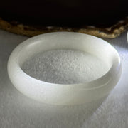 Natural White Jade Crystal Bangle 52.73g Internal Diameter 60.3mm 14.2 by 8.4mm - Huangs Jadeite and Jewelry Pte Ltd