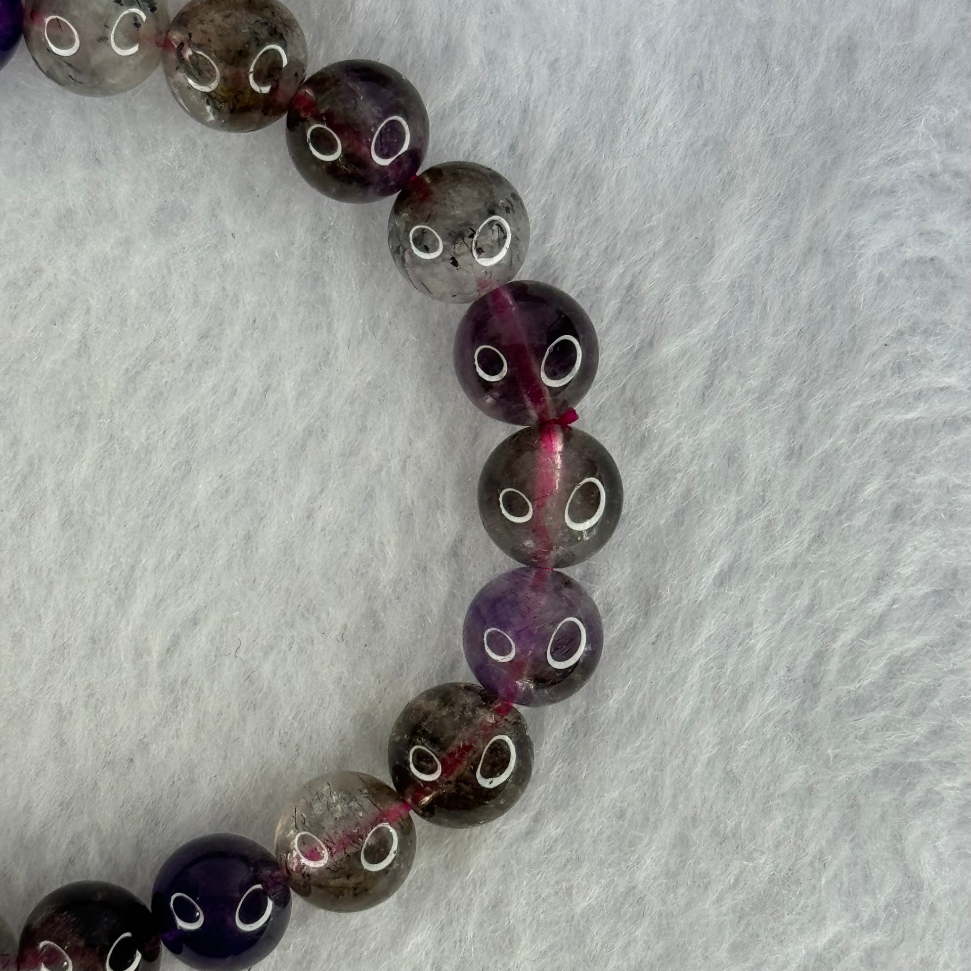 Natural Super 7 Beads Bracelet 19.66g 16cm 8.8mm 22 Beads - Huangs Jadeite and Jewelry Pte Ltd